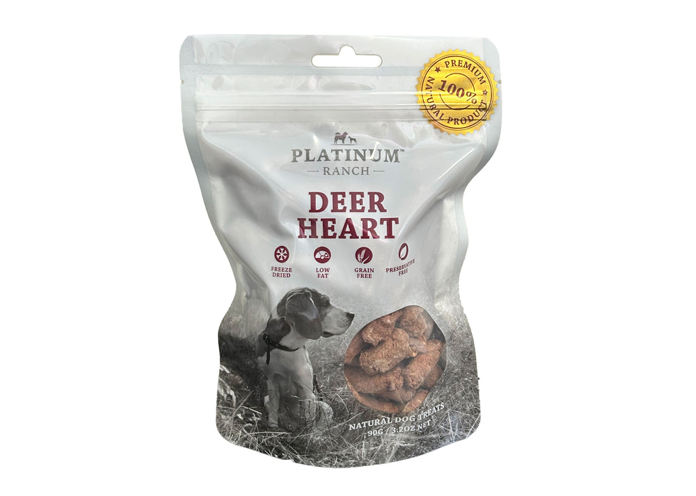 Platinum Ranch Air-Dried Deer Heart Dog Treats 90g
