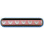 Decorative ribbon with a pattern of white shapes on a pink background