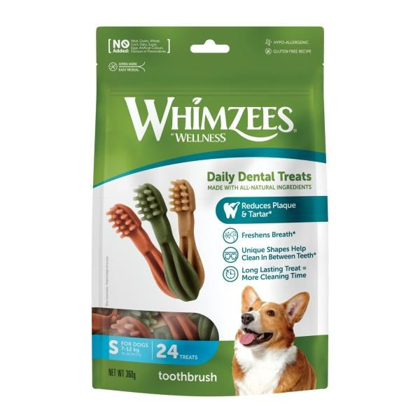 WHIMZEES Toothbrush Dental Chews for Dogs - Small 24 Pack