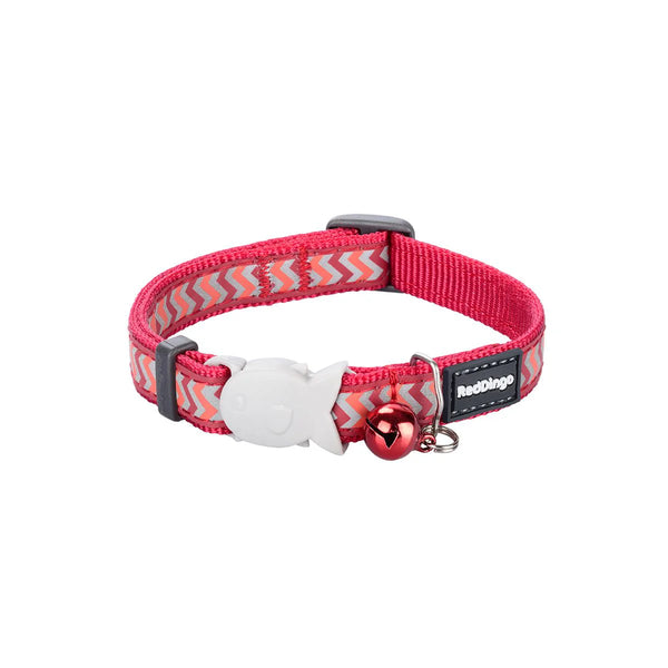 Cat Collar Reflective Ziggy Red