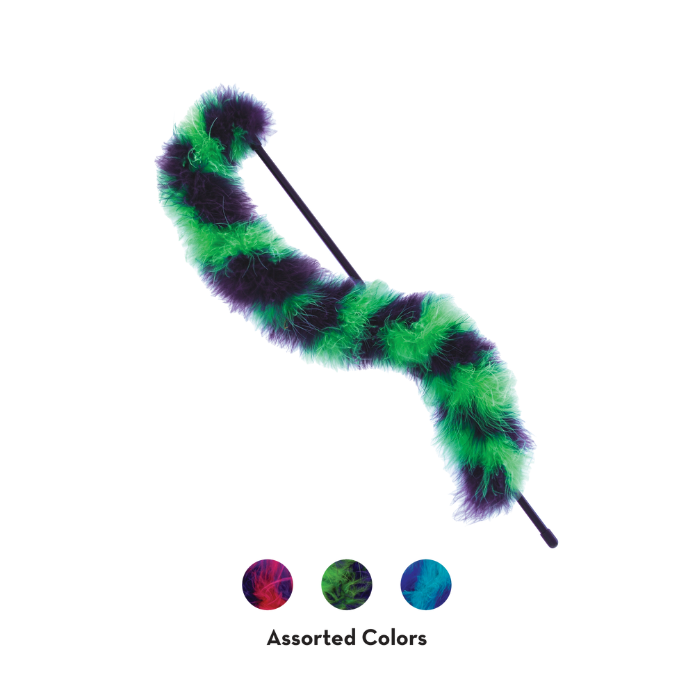 KONG Cat Active Twisted Boa Teaser - Interactive Feather Wand Toy