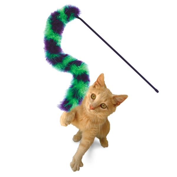 KONG Cat Active Twisted Boa Teaser - Interactive Feather Wand Toy