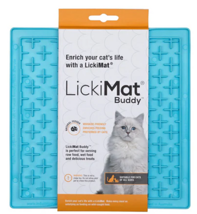 LickiMat Buddy Cat - Slow Feeder Licking Mat for Anxiety & Boredom | Turquoise