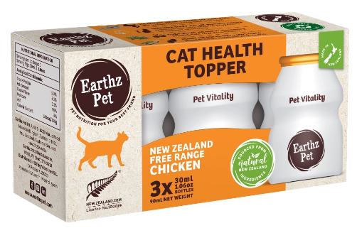 Earthz Pet Cat Health Topper - Free-Range Chicken, 3 Pack