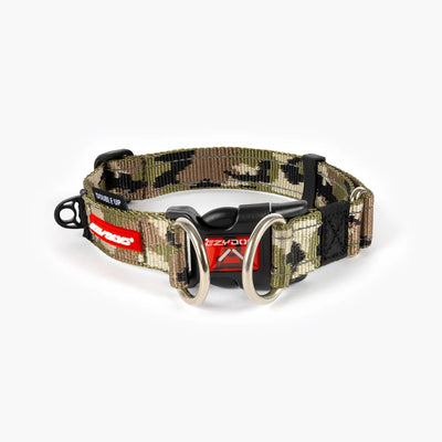 EzyDog Double Up Dog Collar - Premium Nylon with Dual D-Rings & Reflective Stitching