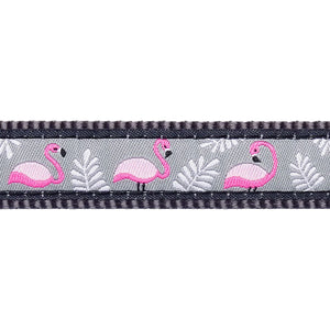 Red Dingo safety cat Collar With Break-Away Clip Design Flamingo Cool Grey