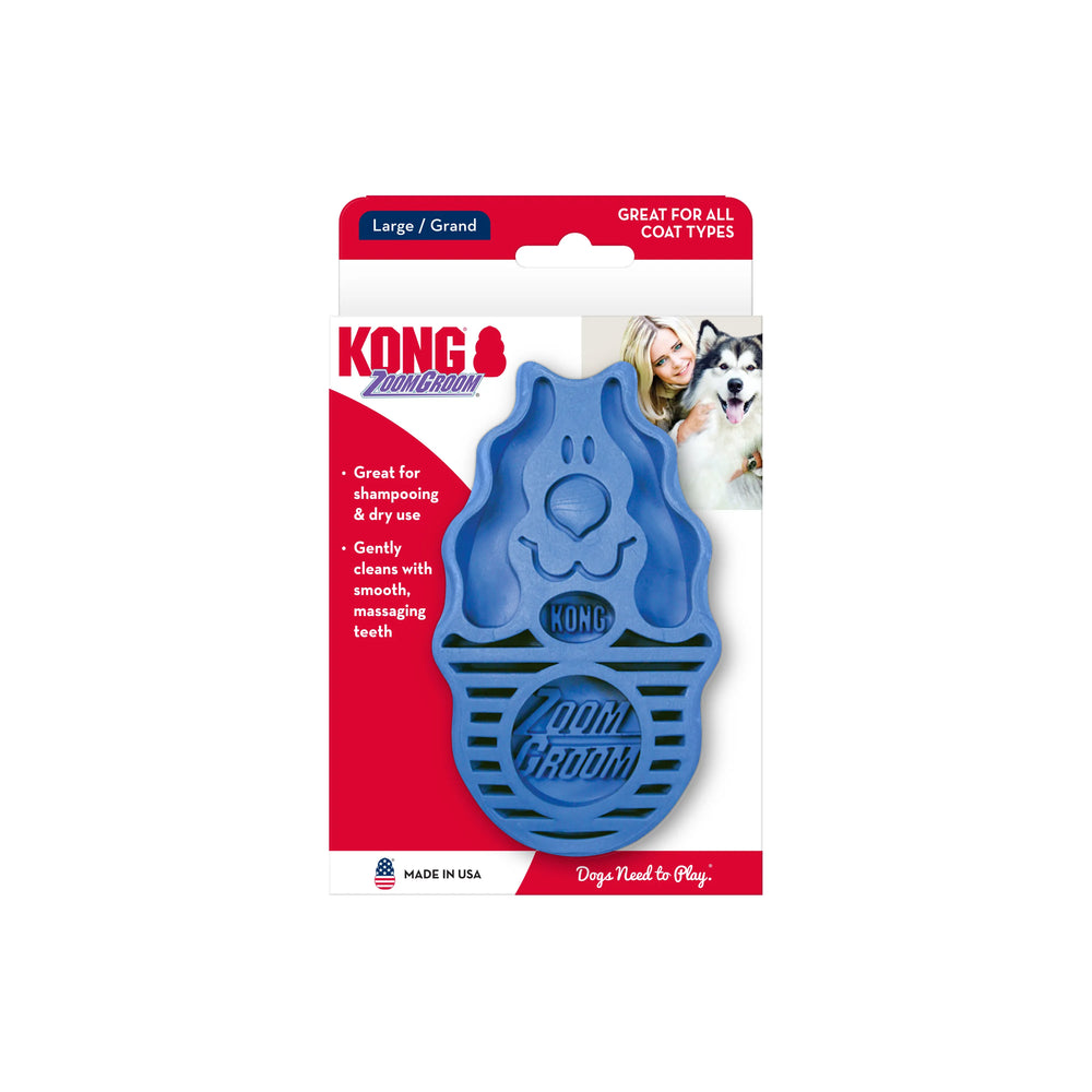 KONG ZoomGroom Dog Grooming Brush - Boysenberry
