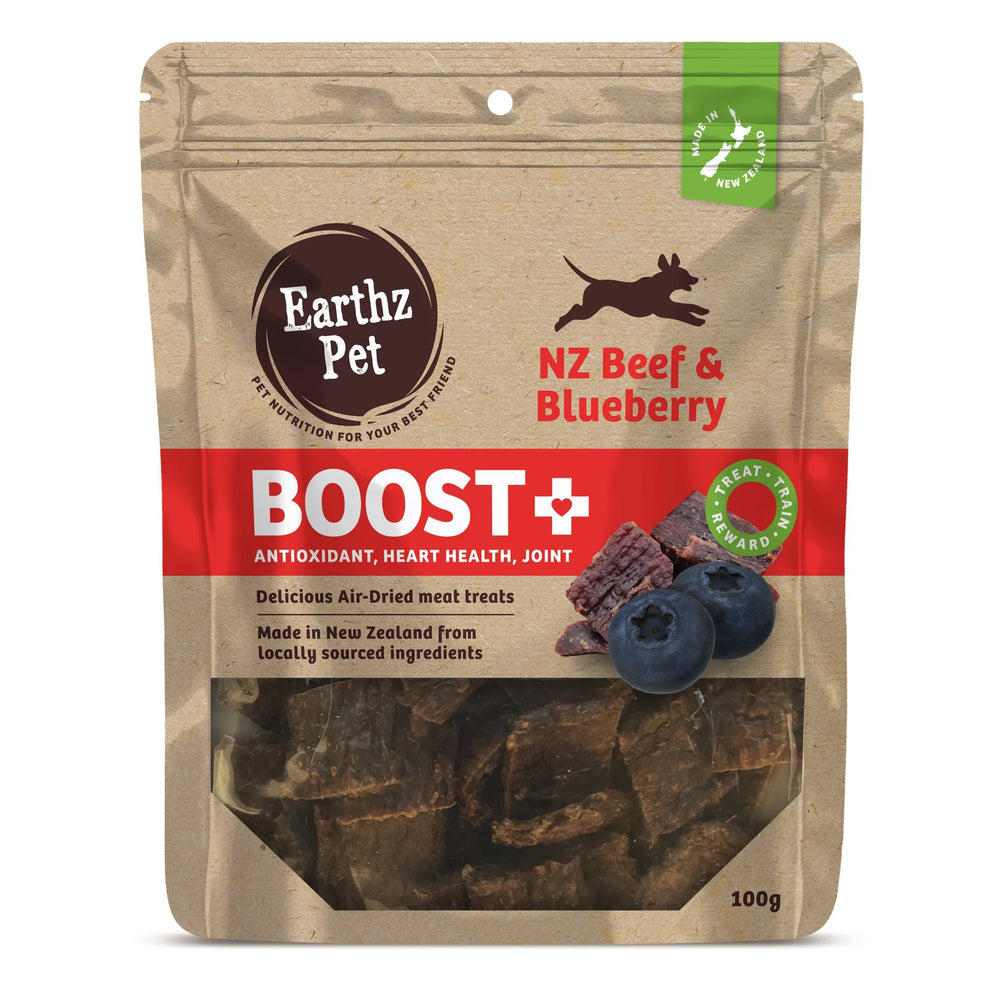 BOOST+ Beef & Blueberry Air-Dried Dog Treats 100g
