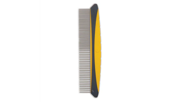 JW Comfort Comb Soft Grip yellow/Grey Dog Grooming