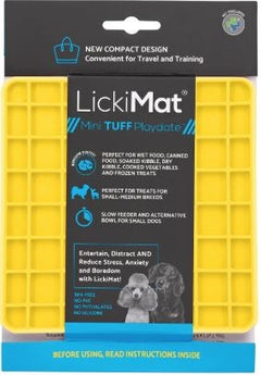 LickiMat Mini TUFF Playdate Lick Mat - Yellow