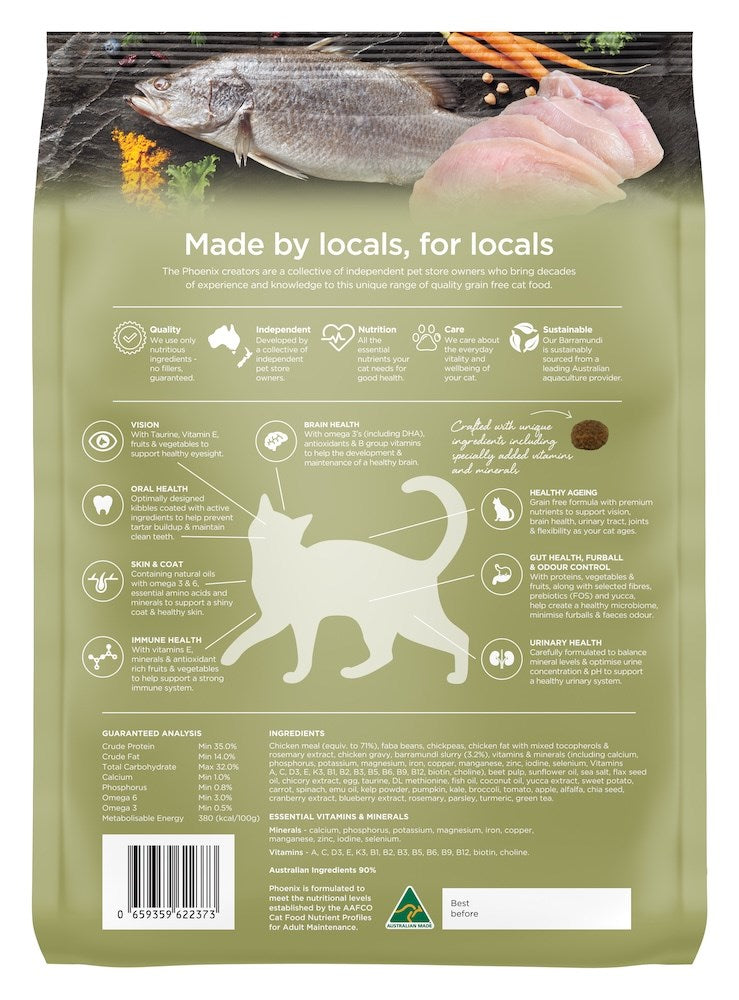 Phoenix Adult Chicken & Barramundi Dry Cat Food 2.5kg
