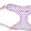 Light purple dog harness with 'Puppy Dog' branding on a white background