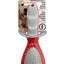 Dog grooming brush with red handle and gray bristles on a white background, featuring a Le Salon Essentials label.