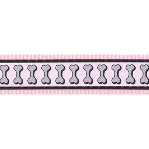 RedDingo Reflective Bones Dog Collar - High Visibility Safety | Red