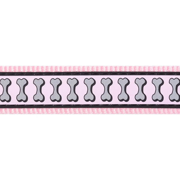 RedDingo Reflective Bones Dog Collar - High Visibility Safety | Red