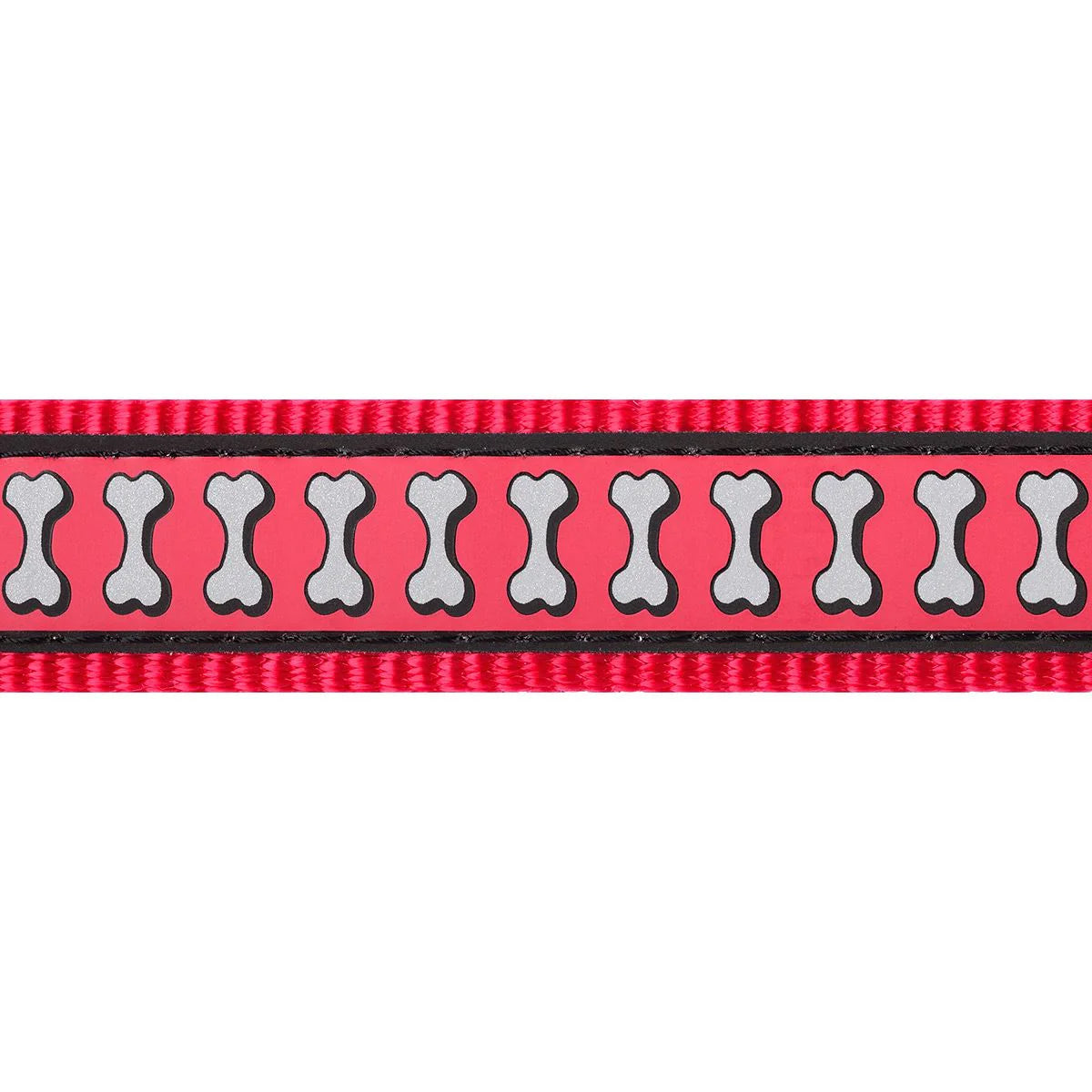 Red Dingo Reflective Bones Dog Collar - High Visibility Safety | Red