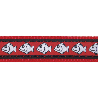 Cat Collar Reflective Fish Red