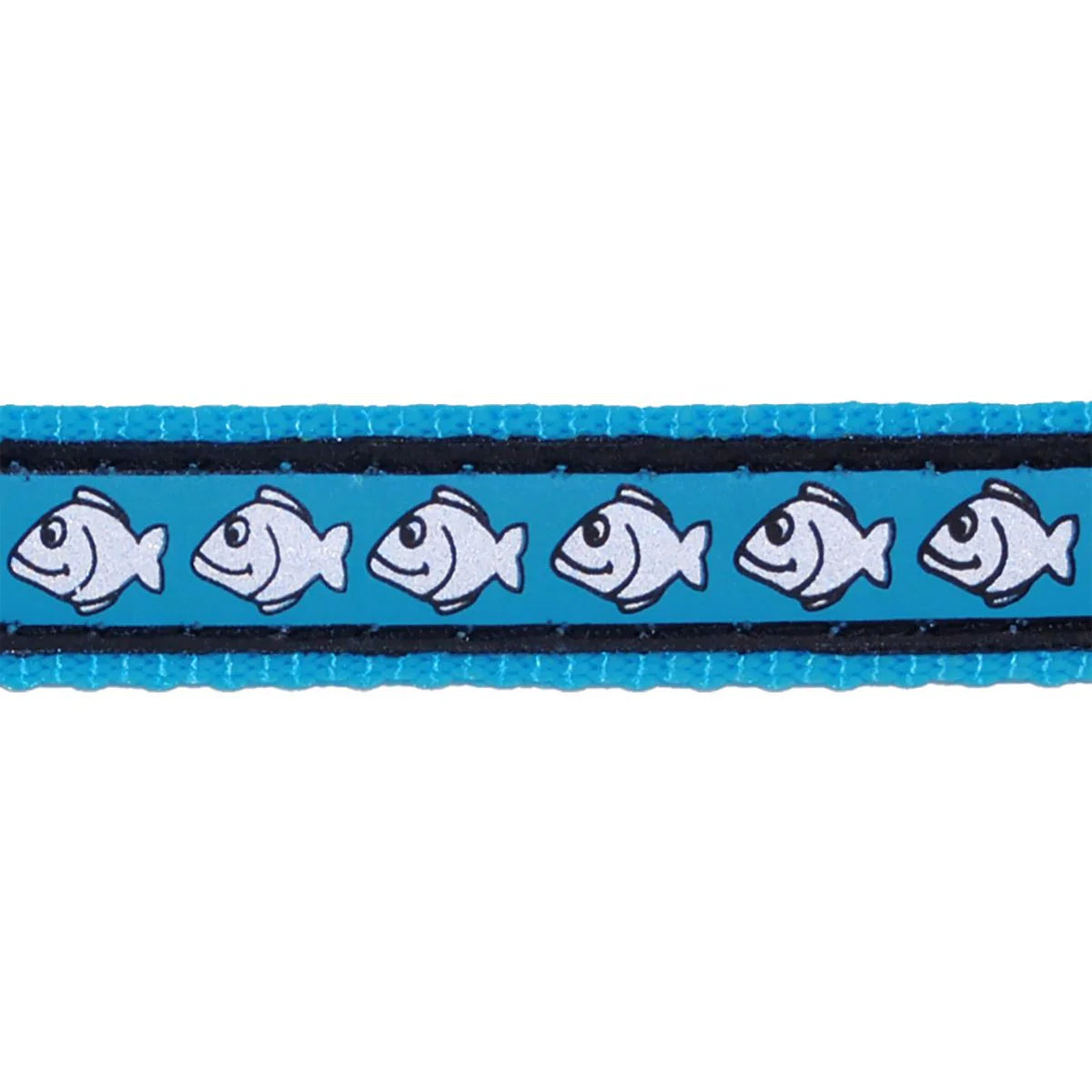 Cat Collar Reflective Fish Turquoise