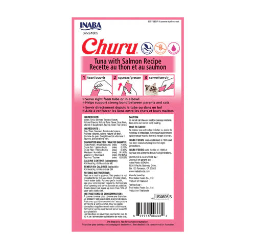 Churu Tuna & Salmon Lickable Cat Treats – 4pk