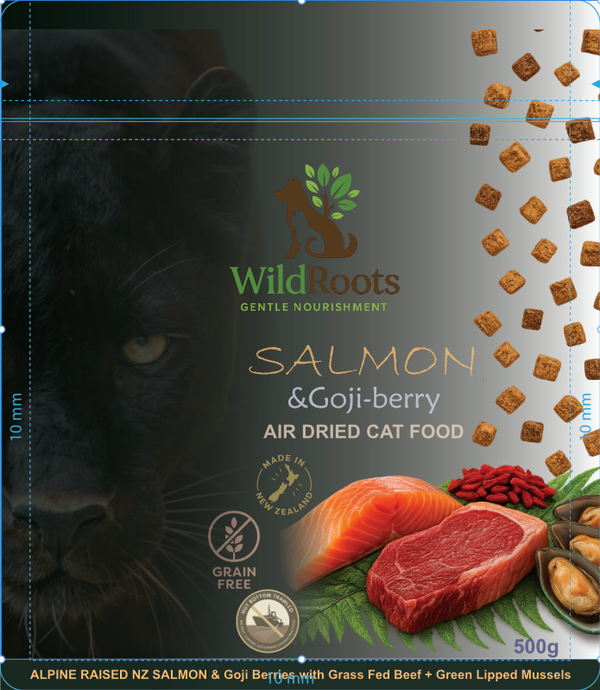 WildRoots GojiGlow Cat Food Air-Dried Salmon & Goji Berry Treats 500g