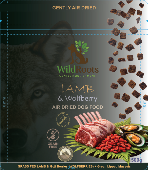 WildRoots GojiGlow Dog Food Air-Dried Lamb & Goji Berries 500g