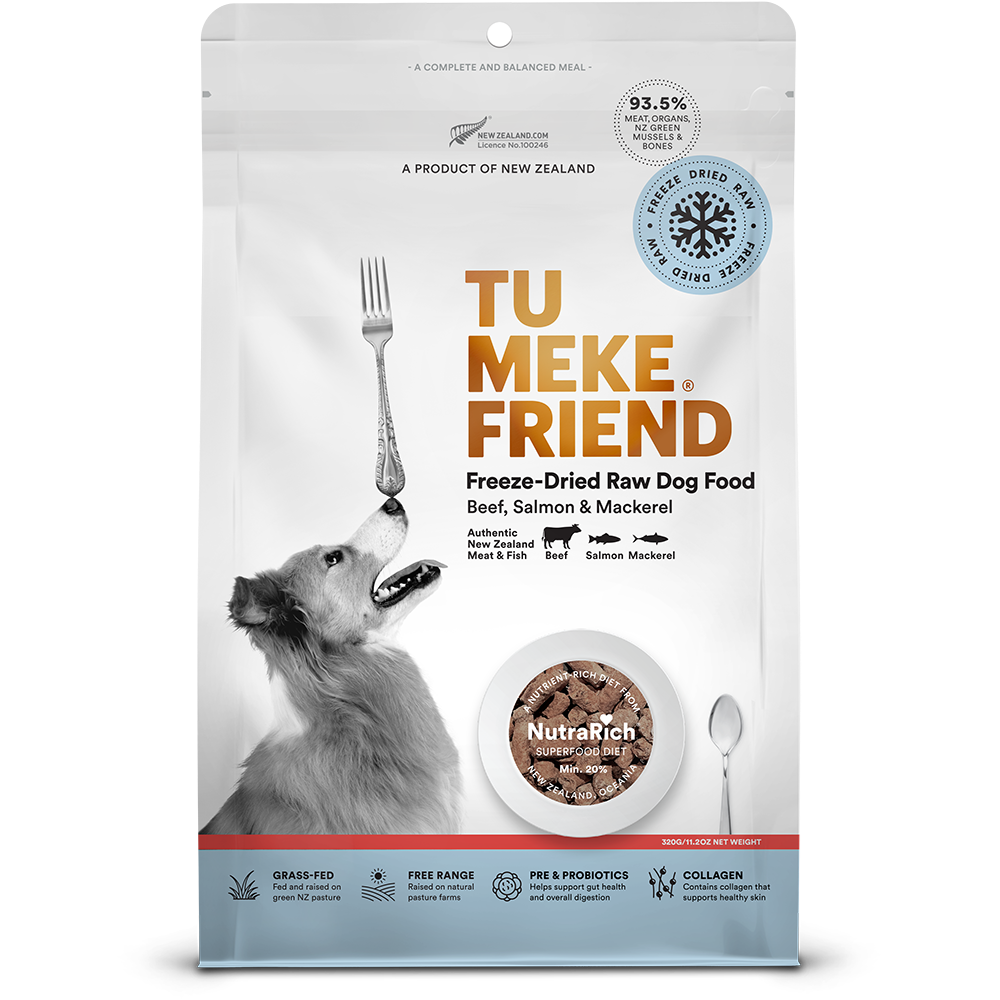 Tu Meke Friend Beef, Salmon & Mackerel Freeze-Dried Dog Food - 320g