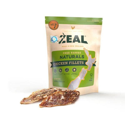 Zeal Dried Chicken Fillets 125g - Natural Dog Treats from New Zealand