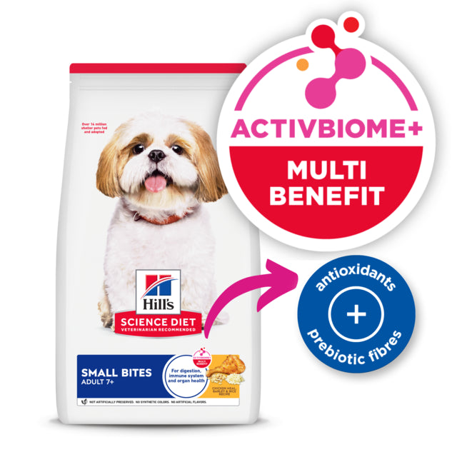 Hills Science Diet dog food package with a small dog on the label