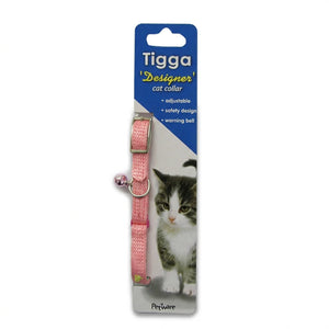 Tigga Footprint Cat Collar - Light Pink 10mm x 28cm