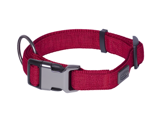 Nobby Linen Deluxe Dog Collar - Metal Hardware