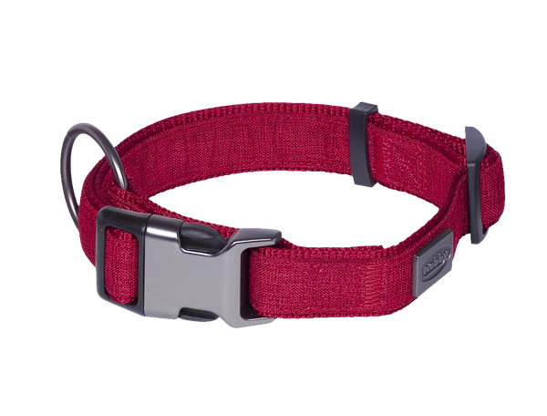 Nobby Linen Deluxe Dog Collar - Metal Hardware