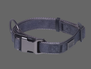 Nobby Linen Deluxe Dog Collar - Metal Hardware