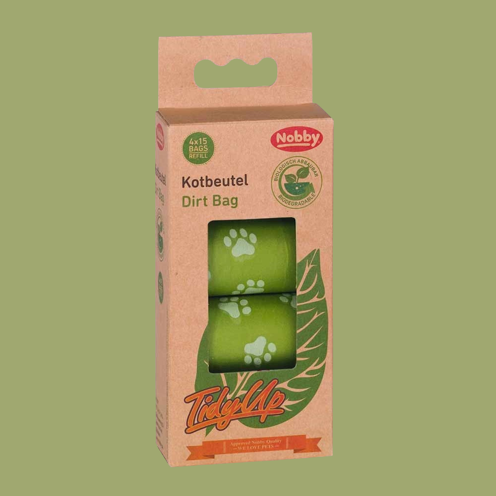 Biodegradable Dog Poop Bags - Compostable Corn Starch Waste Bags | Nobby 60 Bags