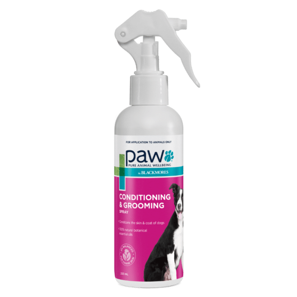 PAW Conditioning & Grooming Spray bottle on a white background