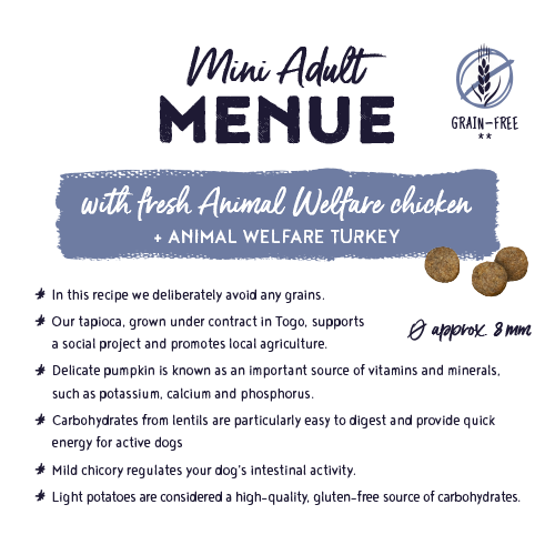 Bosch Menue Mini Adult with Animal Welfare chicken grain-free