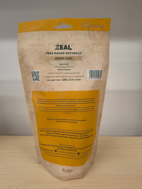 Zeal Free Range Sheep Ears Dog Treats 125g