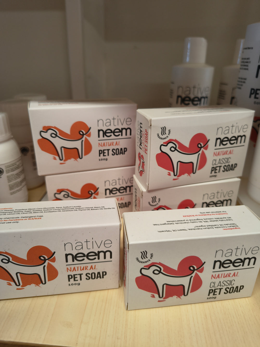 Pet Soap Bar Organic Neem 100g - Unscented Natural Wash for Dogs & Cats | BioGro Certified