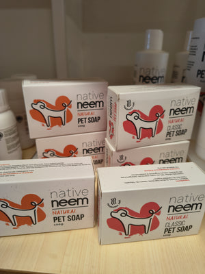 Pet Soap Bar Organic Neem 100g - Unscented Natural Wash for Dogs & Cats | BioGro Certified