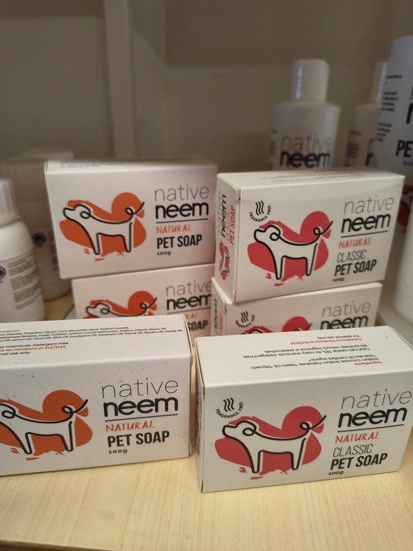 Pet Soap Bar Organic Neem 100g - Unscented Natural Wash for Dogs & Cats | BioGro Certified