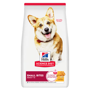 Dog food package with a corgi on the label, featuring the Hills Science Diet brand.