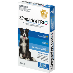 Simparica Trio Chewable for Dogs 10.1-20kg - 3 Pack