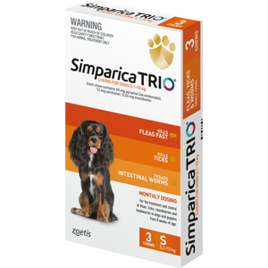 Simparica Trio Chewable for Dogs 5.1-10kg - 3 Pack