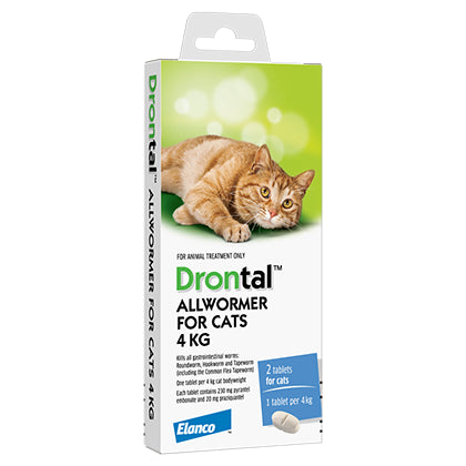 Drontal Worm Treatment for Cats 4kg+ - 2 Pack