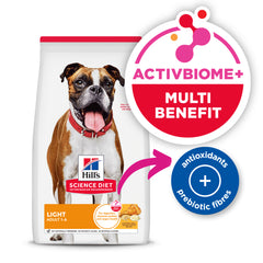 Dog food package with Activbiome+ label and Hill's Science Diet branding