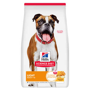 Hills Science Diet dog food package with a boxer dog on a white background