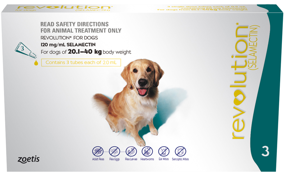 Revolution for Dogs Large 20-40kg - Flea, Tick & Parasite Treatment 3+6 Pack