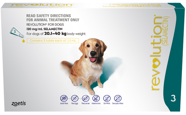Revolution for Dogs Large 20-40kg - Flea, Tick & Parasite Treatment 3+6 Pack