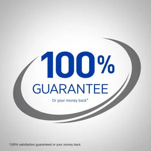 100% guarantee text on a gray background