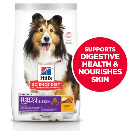 Hills Science Diet dog food package with a Shetland Sheepdog on a white background