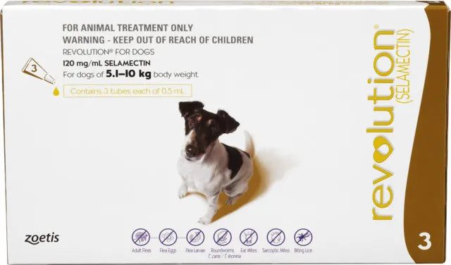 Revolution Flea Treatment for Dogs 5-10kg - 3 Pack